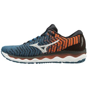 Pánské Běžecké Boty Mizuno Wave Sky Waveknit 3 Blankyt/Oranžové